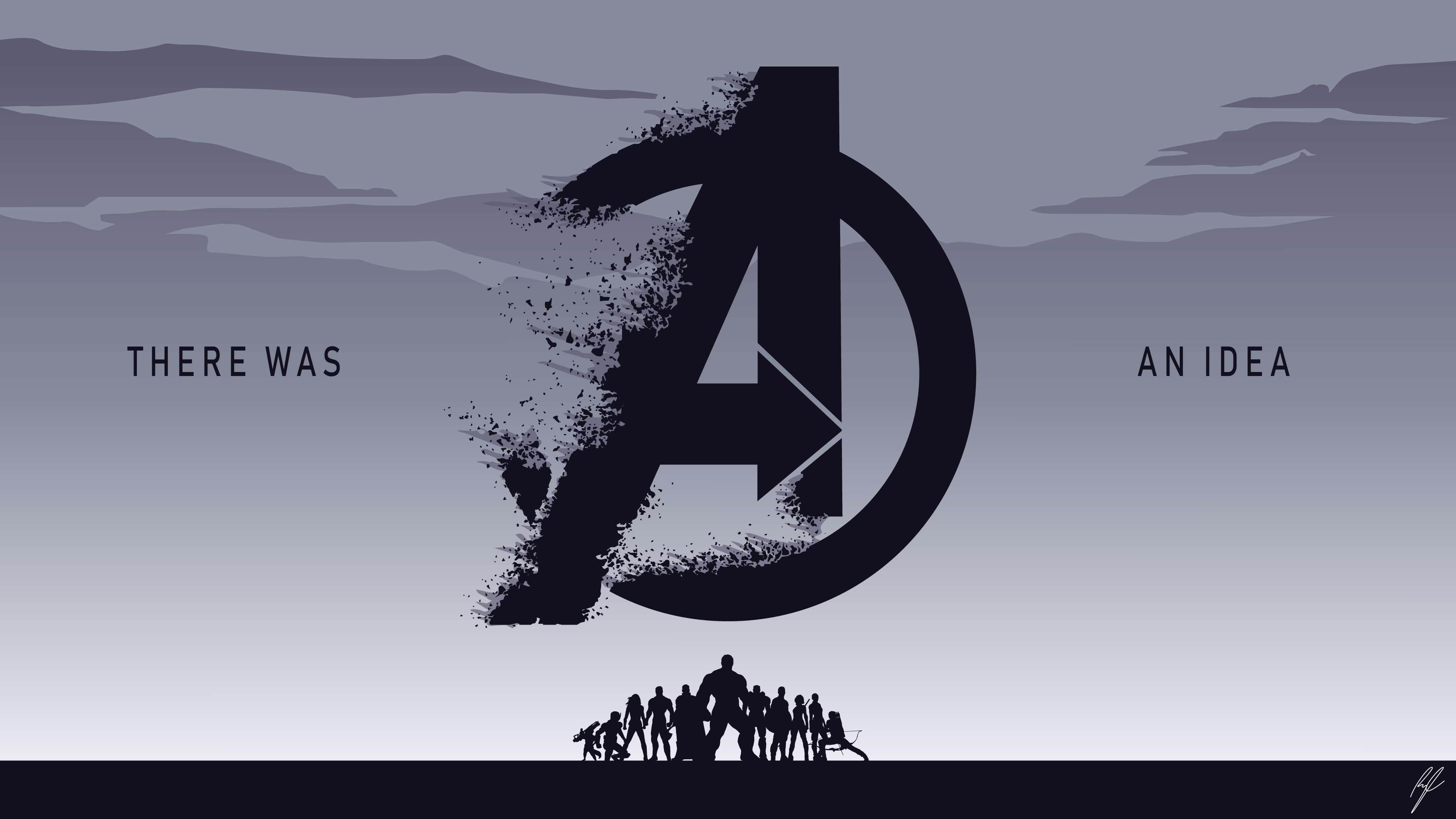 Avengers Endgame Minimal Artwork 4K