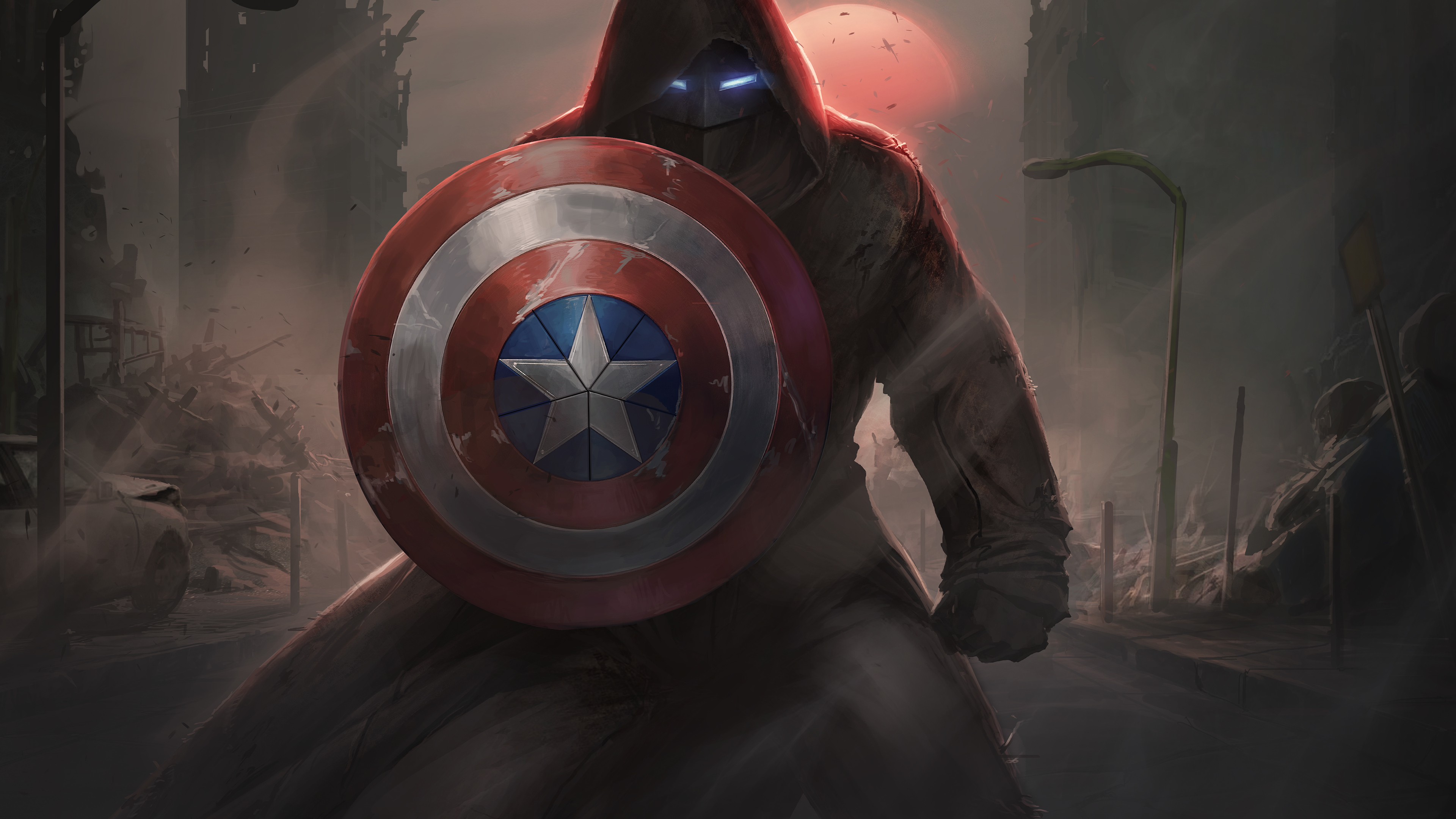 Marvel Captain America Shield Artwork 4K