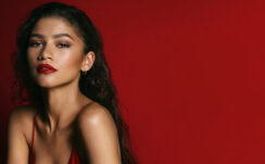 Beautiful Zendaya Girl Model Red Lipstick Pose Photography Background Stunning Look 4K HD Girls Wallpapers