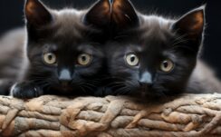 Beautiful Cat Kitten Stare Look Black Eyes Blur Background HD Kitten HD Wallpapers